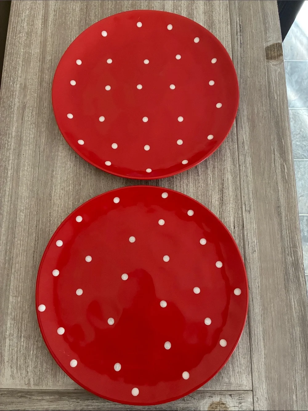 Set of 2 Maxwell Williams Red Sprinkle Dinner Plates - Polka Dots